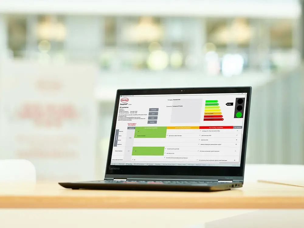 Open laptop showing Henkel’s EasyD4R software tool